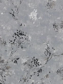 2904-00306 Misty Charcoal Distressed Dandelion Wallpaper