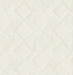 2969-26019 Moki Off-White Lattice Geometric Wallpaper