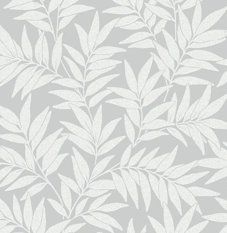 2970-26124 Morris Light Grey Leaf Wallpaper