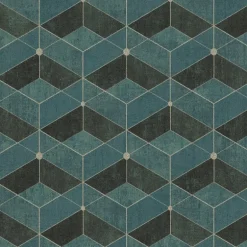 4082-382023 Muir Teal Geo Wallpaper
