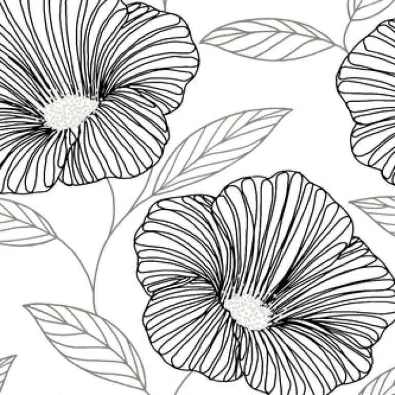 2973-91134 Mythic Black Floral Wallpaper