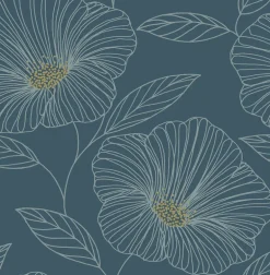 2764-24318 Mythic Blue Floral Wallpaper