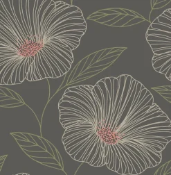 2764-24319 Mythic Grey Floral Wallpaper