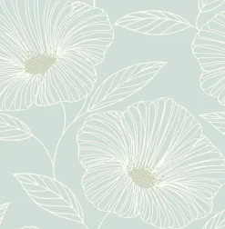 2764-24321 Mythic Seafoam Floral Wallpaper