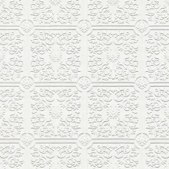 4000-96291 Nico White Tin Ceiling Square Paintable Wallpaper