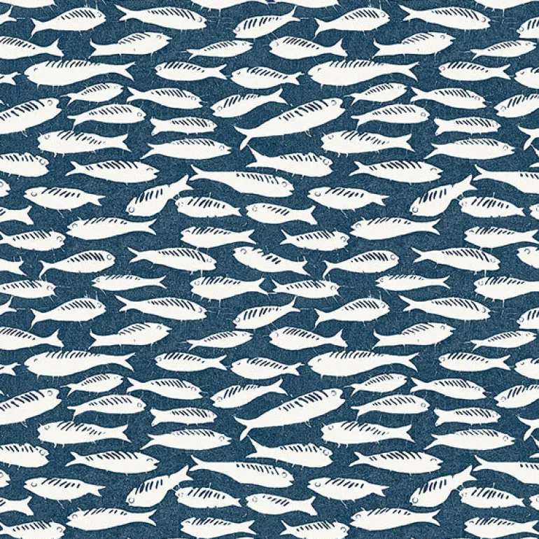 3122-10522 Nunkie Navy Sardine Wallpaper