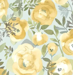 2903-25837 Orla Yellow Floral Wallpaper