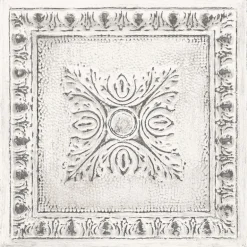 2540-24031 Ornamental Off-White Tin Tile Wallpaper