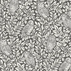 3123-12415 Parliament Charcoal Owl Wallpaper