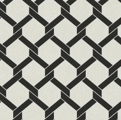 2971-86310 Payton Black Hexagon Trellis Wallpaper