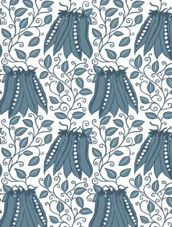 2821-25118 Peas in a Pod Teal Garden Wallpaper