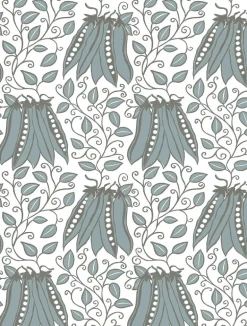 2821-25121 Peas in a Pod Turquoise Garden Wallpaper