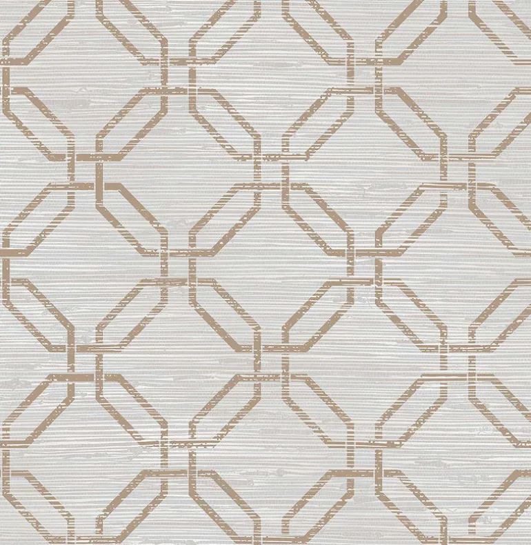 2766-24406 Phaius Taupe Trellis Wallpaper