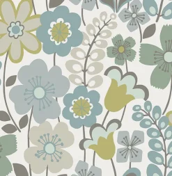 2903-25827 Piper Green Floral Wallpaper