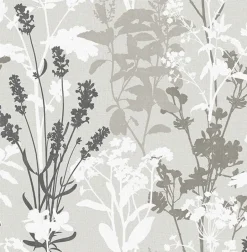 2814-24571 Pippin Grey Wild Flowers Wallpaper