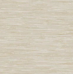 2766-22269 Poa Taupe Faux Grasscloth Wallpaper