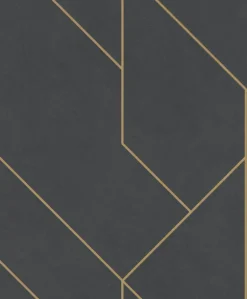 4015-427431 Pollock Black Gilded Geometric Wallpaper