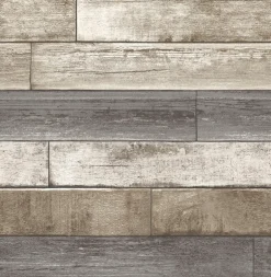 2922-22345 Porter Brown Weathered Plank Wallpaper
