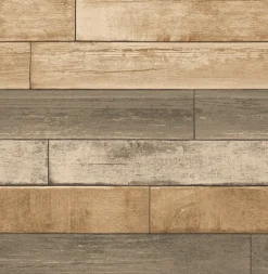 2922-22346 Porter Wheat Weathered Plank Wallpaper