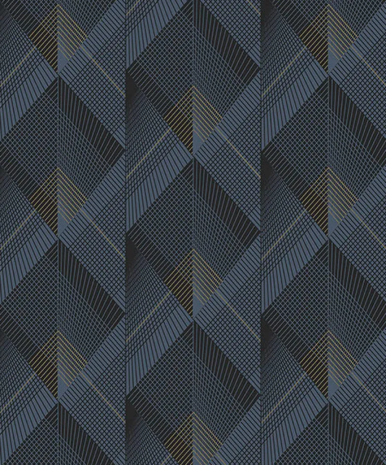 4020-96701 Raoul Navy Fanning Diamonds Wallpaper