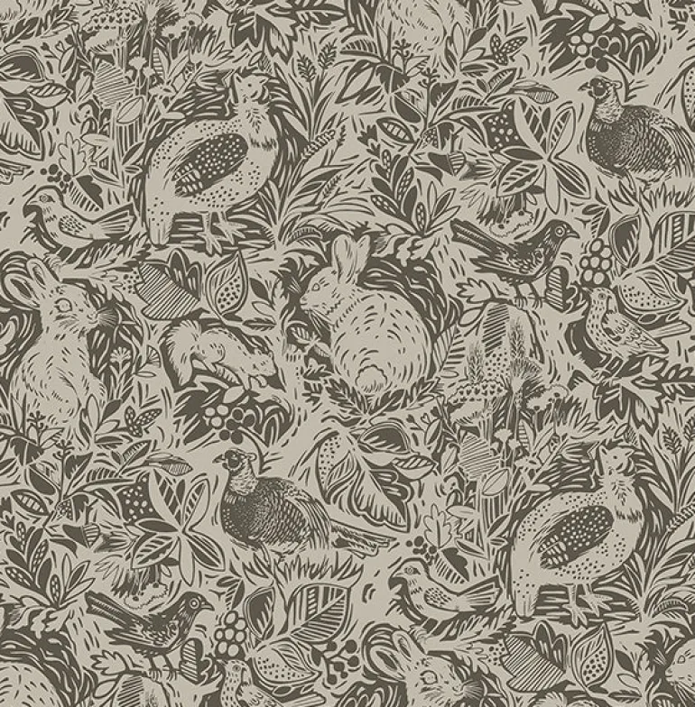 2861-25725 Revival Brown Fauna Wallpaper