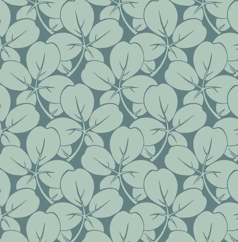 2970-26108 Robert Aqua Clover Wallpaper