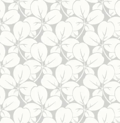 2970-26107 Robert Light Grey Clover Wallpaper