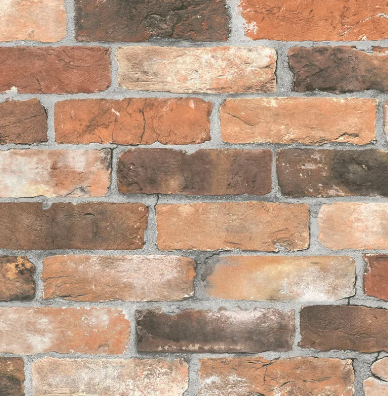 2922-22300 Rustin Rust Reclaimed Bricks Wallpaper