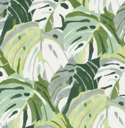 2969-26006 Samara Green Monstera Leaf Wallpaper