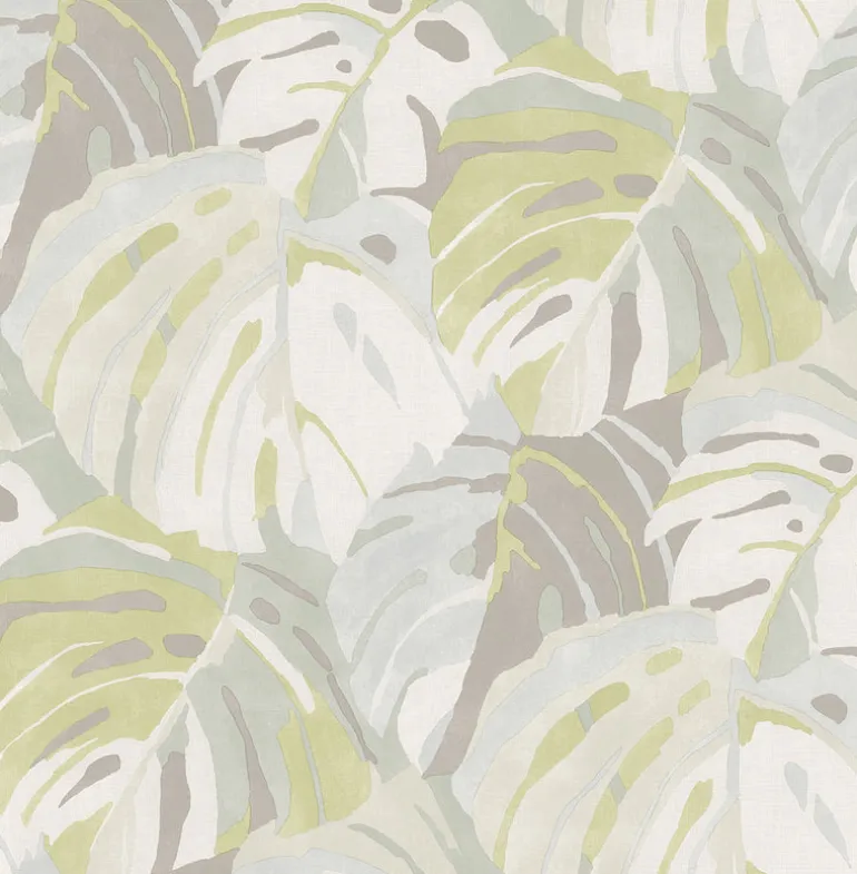 2969-26009 Samara Lime Monstera Leaf Wallpaper