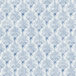 3120-13654 Santiago Blue Scalloped Wallpaper