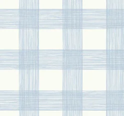 2927-80912 Scarborough Light Blue Striated Plaid Wallpaper
