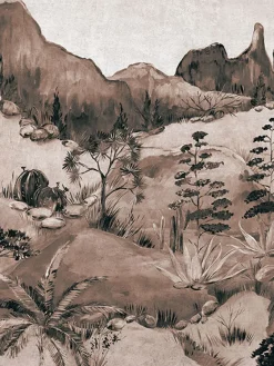 391566 Scenic Savanna Sepia Wall Mural