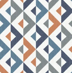 2902-25542 Seesaw Multicolor Geometric Faux Linen Wallpaper