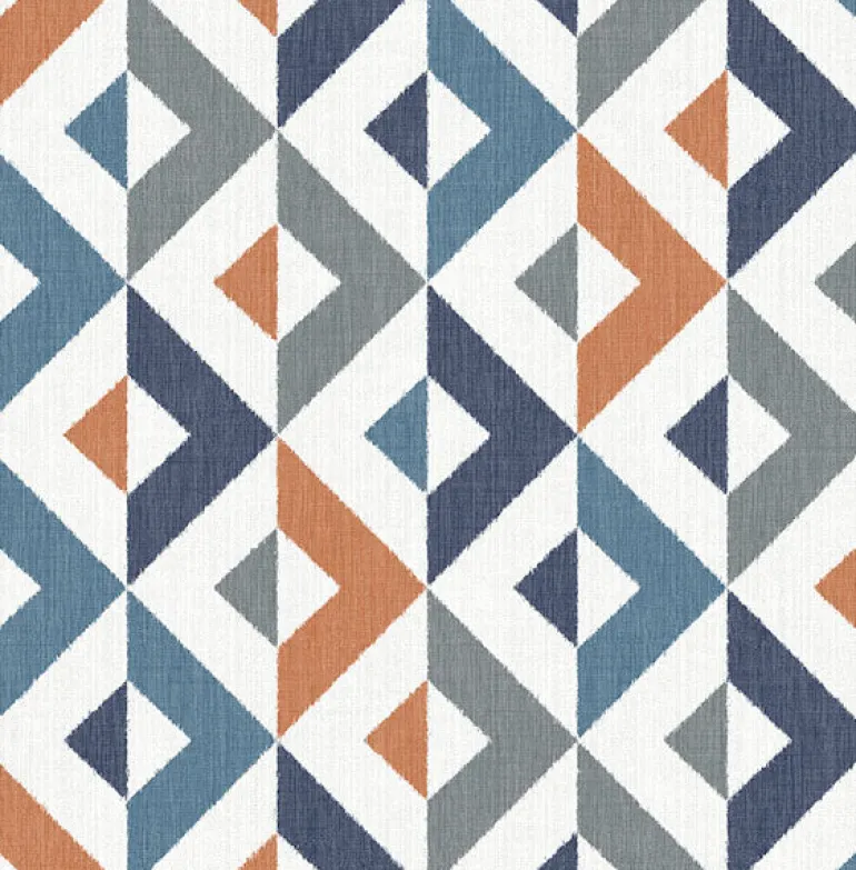 2902-25542 Seesaw Multicolor Geometric Faux Linen Wallpaper