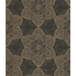 376050 Seychelles Brown Medallion Wallpaper