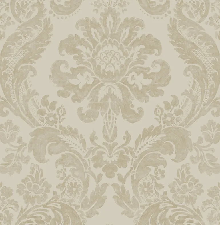 2763-87314 Shadow Khaki Damask Wallpaper