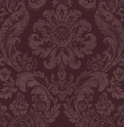 2763-87315 Shadow Merlot Damask Wallpaper