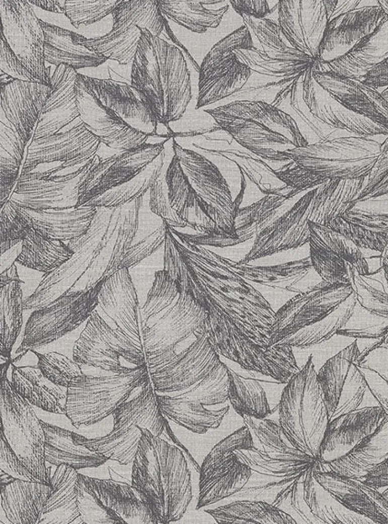 2910-2743 Simone Grey Tropical Wallpaper