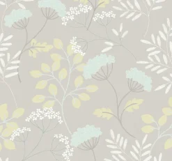 2975-87540 Sorrel Light Grey Botanical Wallpaper