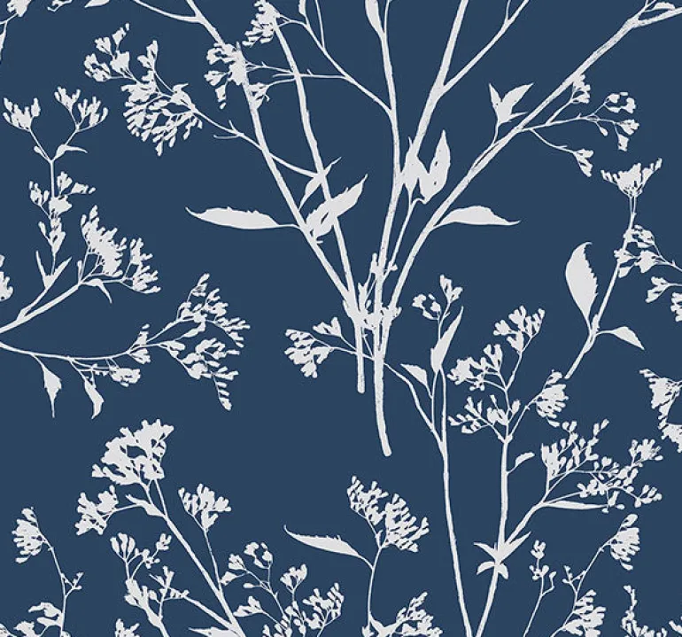 2927-80712 Southport Navy Delicate Branches Wallpaper