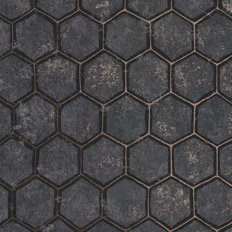 2927-00403 Starling Charcoal Honeycomb Wallpaper