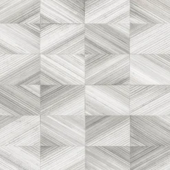 2904-25379 Stratum Grey Geometric Faux Wood Wallpaper