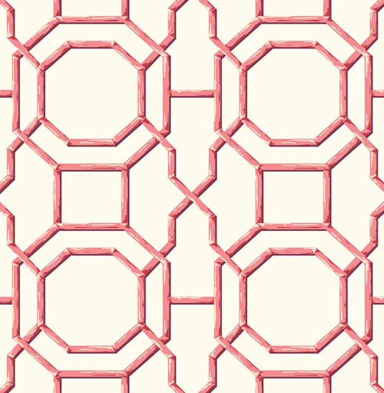 2744-24152 Summer Coral Trellis Wallpaper