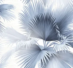 2927-40102 Summer Palm Blue Tropical Wallpaper