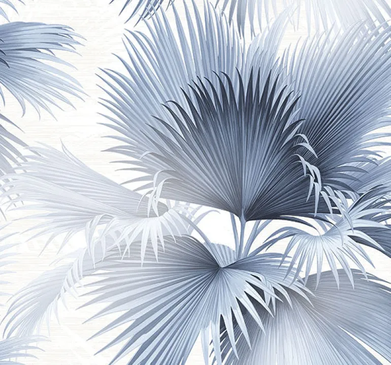 2927-40102 Summer Palm Blue Tropical Wallpaper