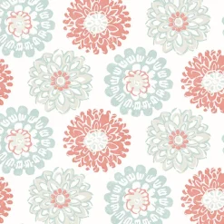 3120-13701 Sunkissed Coral Floral Wallpaper