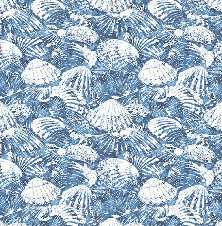 2904-25691 Surfside Blue Shells Wallpaper
