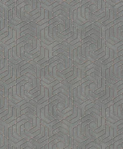4035-32609 Tama Charcoal Geometric Wallpaper