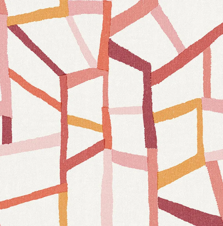 2903-25846 Tate Pink Geometric Linen Wallpaper